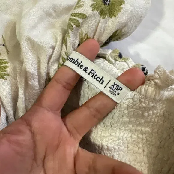 Abercrombie & Fitch Womens XS Petite Dede Emily Flowy Linen Blend Midi Dress - Picture 7 of 10